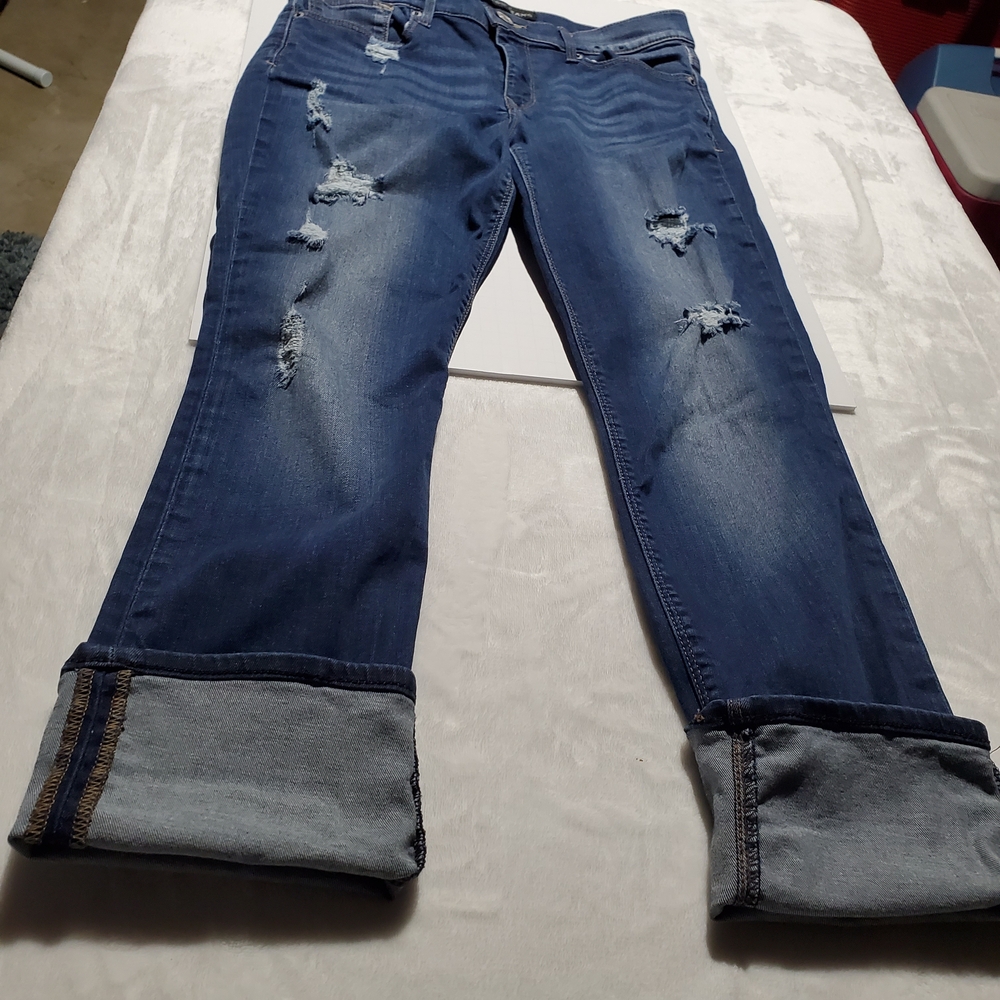 Express Blue Ankle Cropped Denim Jeans